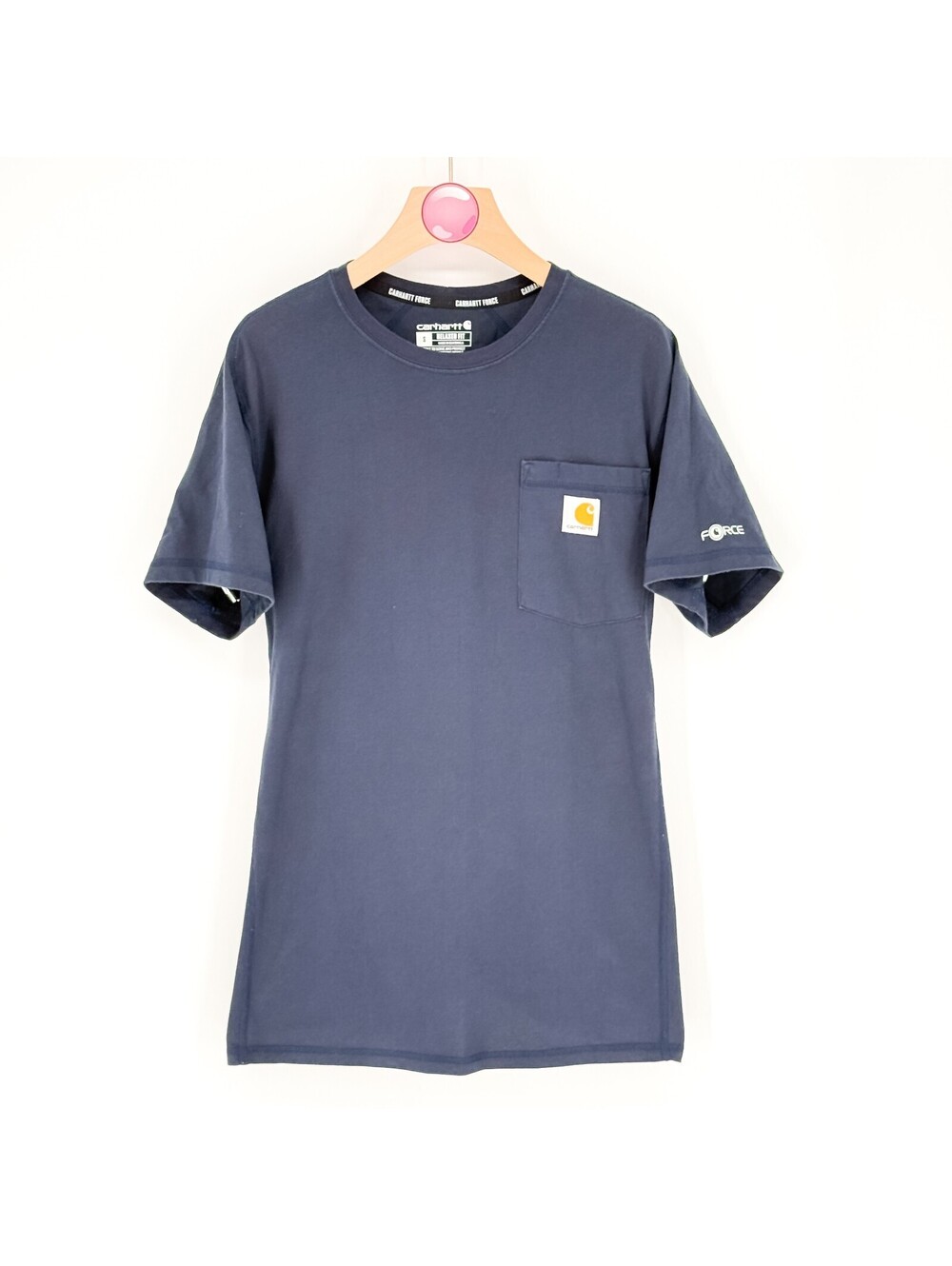 Carhartt Force Relaxed Fit Pocket T Shirt Navy Workwear Gorpcore Mens‎ Small